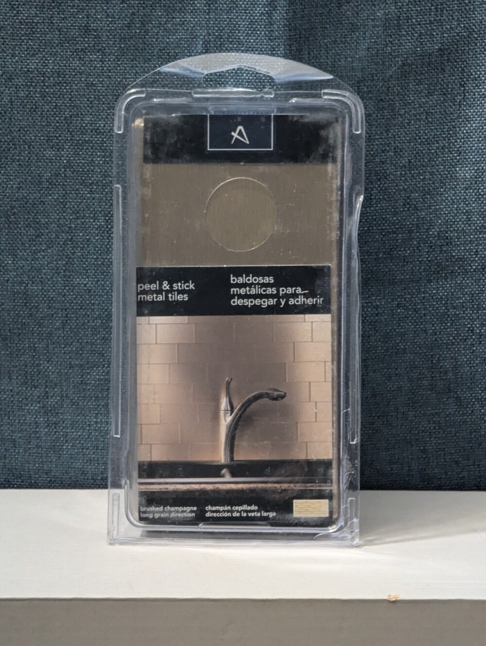 Aspect 3x6" Peel & Stick Metal Tile Brushed Champagne | A52-51 | 8 Pack 1 Sq Ft